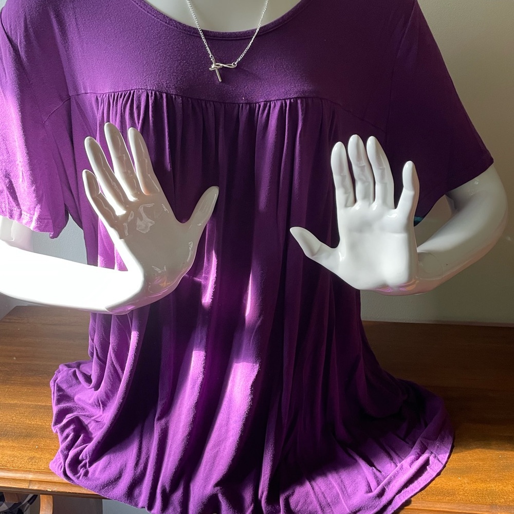 Source Unknown Rich Purple Short Sleeve Top